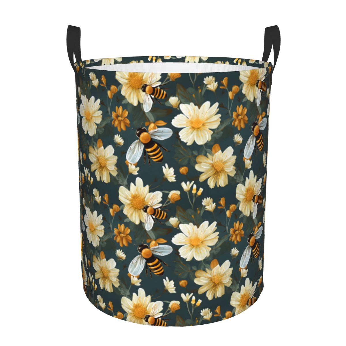 Baby Nursery Laundry Basket - Wäschekorb mit Wabenmuster und Bienenmuster, zusammenklappbarer