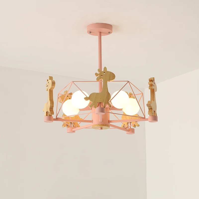 Baby Nursery Ceiling Light - Kinderzimmer Deckenleuchten LED Massivholz Rotierendes Rehkitzlicht
