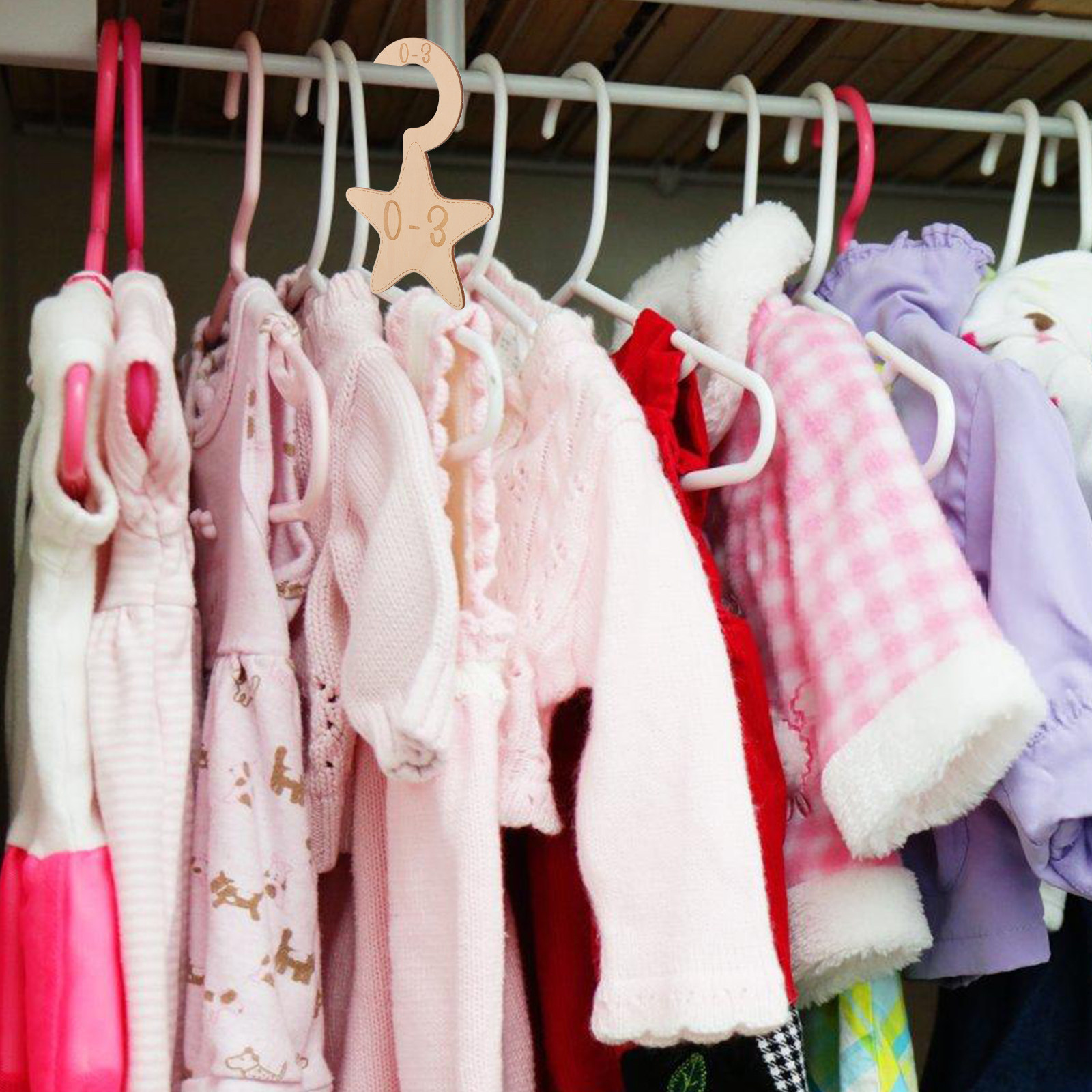 Baby Nursery Closet - 7-teiliges Set aus Holz-Schrankteiler für Babykleidung,
