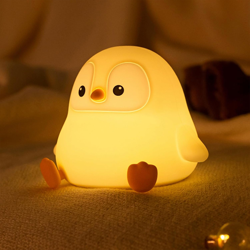 Baby Nursery Table Lamp - Niedliche Pinguin-Nachtlampe aus Silikon, Kinderzimmer-Schlaflampe mit