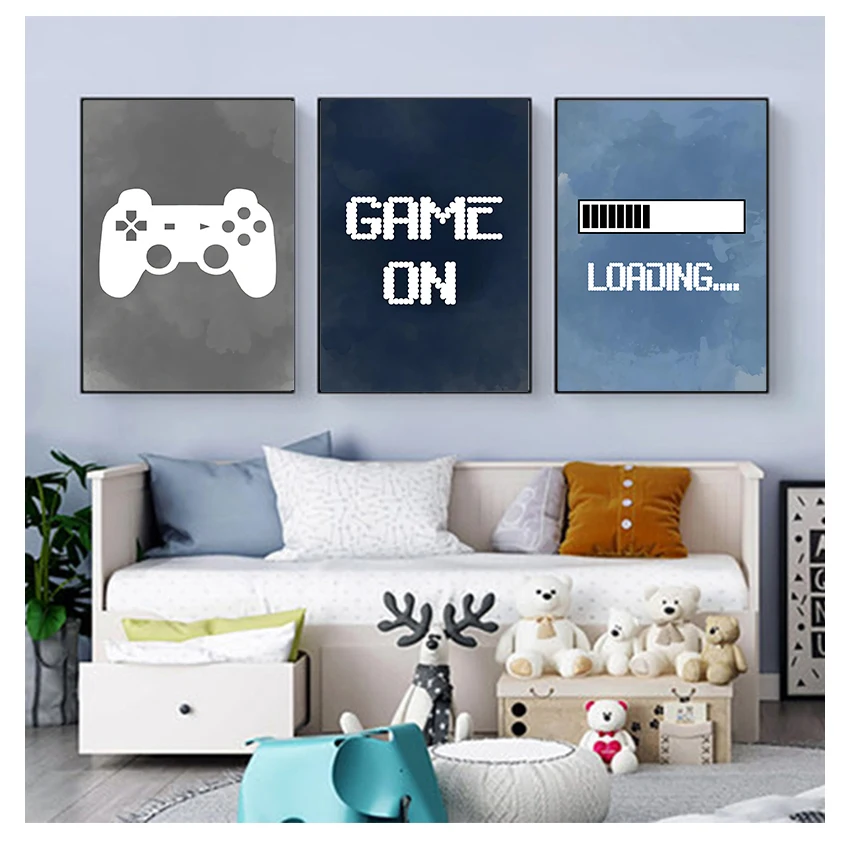 Baby Nursery Wall Art - Wanddekoration für Jungenzimmer, Gaming-Party Poster Drucke,