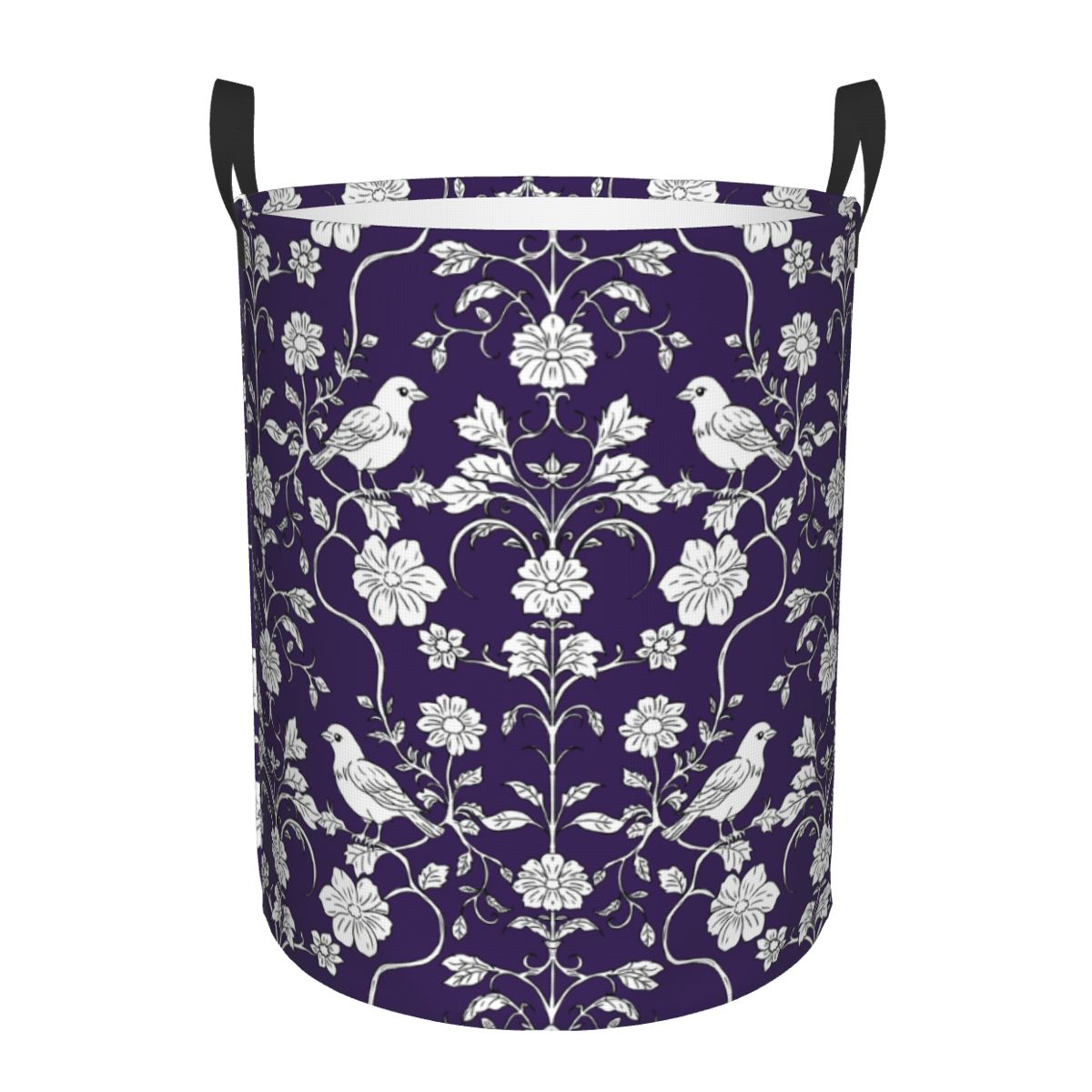 Baby Nursery Laundry Basket - Wäschekorb mit Vögeln und Blumenmuster, zusammenklappbarer