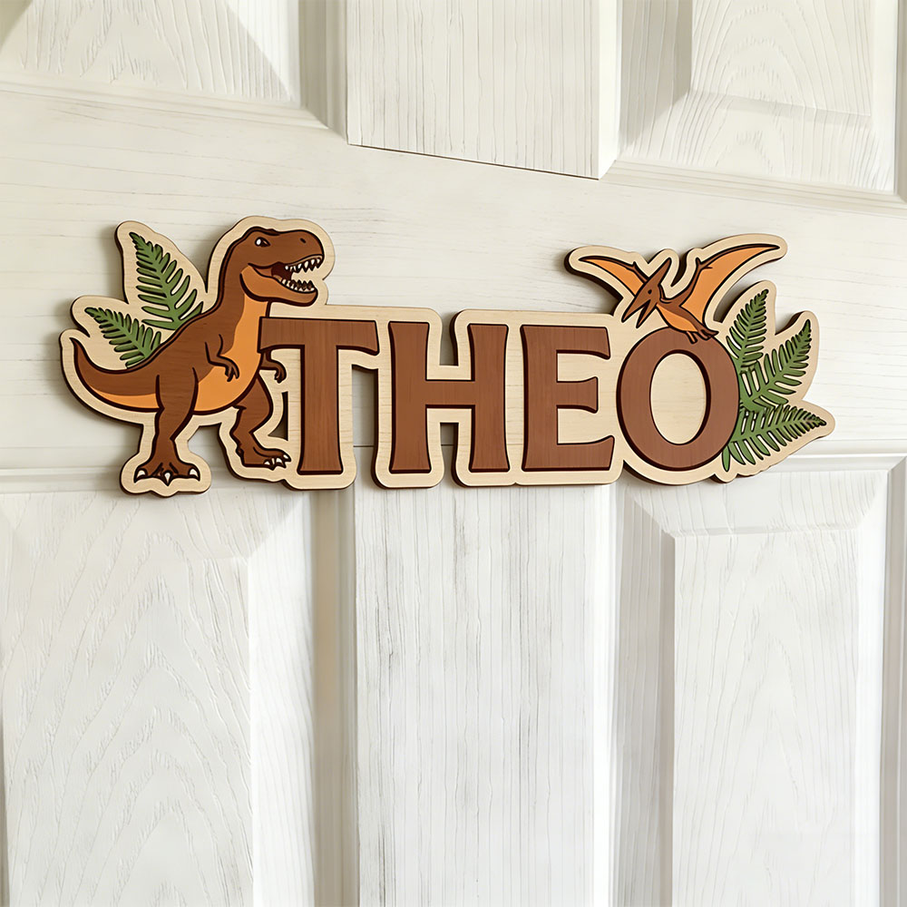 Baby Nursery Toy - Personalisiertes Dinosaurier-Namensschild für das geliebteste Baby,