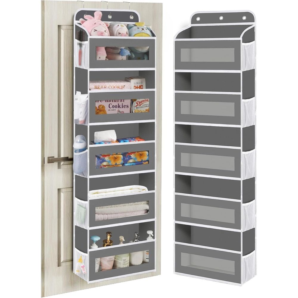 Baby Nursery Shelves - 5-stöckiger Schranktür-Hängeorganizer mit 10 Netzbehältern, Kinderzimmer-Schrankorganizer,