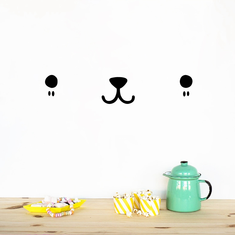 Baby Nursery Products - Nette Kawaii Gesicht Wand Kunst Aufkleber