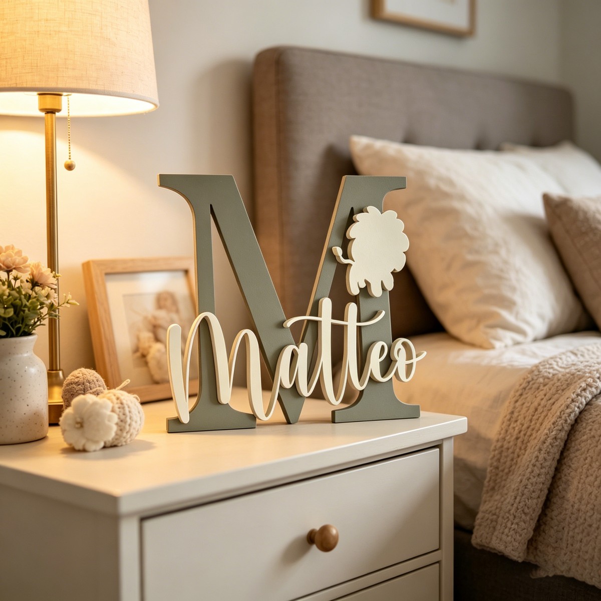 Baby Nursery Toy - 1 Stück personalisierte Namens- und Initialen-Tafel