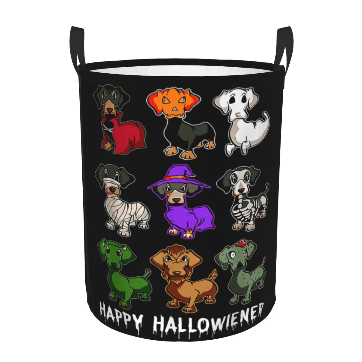 Baby Nursery Laundry Basket - Happy Hallowiener Lustiger Dackel, Halloween-Wäschekorb, zusammenklappbarer