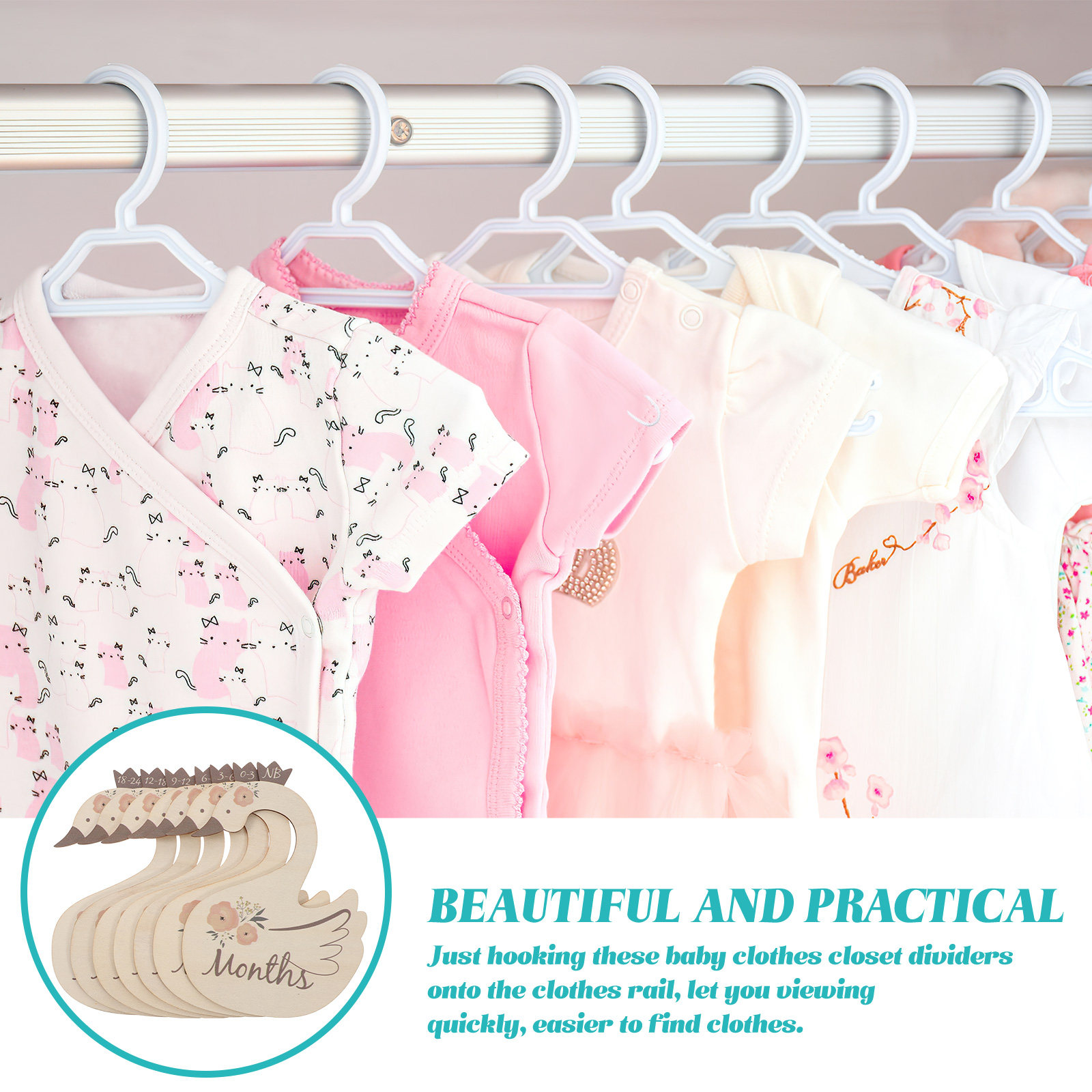 7-teiliges Schwan-Babykleidung – Baby Nursery Closet Bewertung und Preis