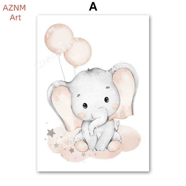Elefanten-Ballon, Regenbogen,  – Baby Nursery Wall Art Bewertung und Preis