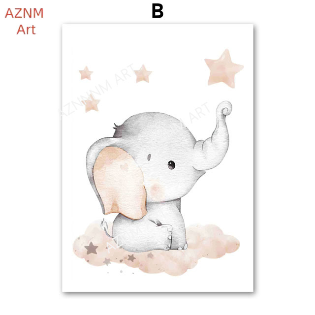 Elefanten-Ballon, Regenbogen,  – Baby Nursery Wall Art Bewertung und Preis