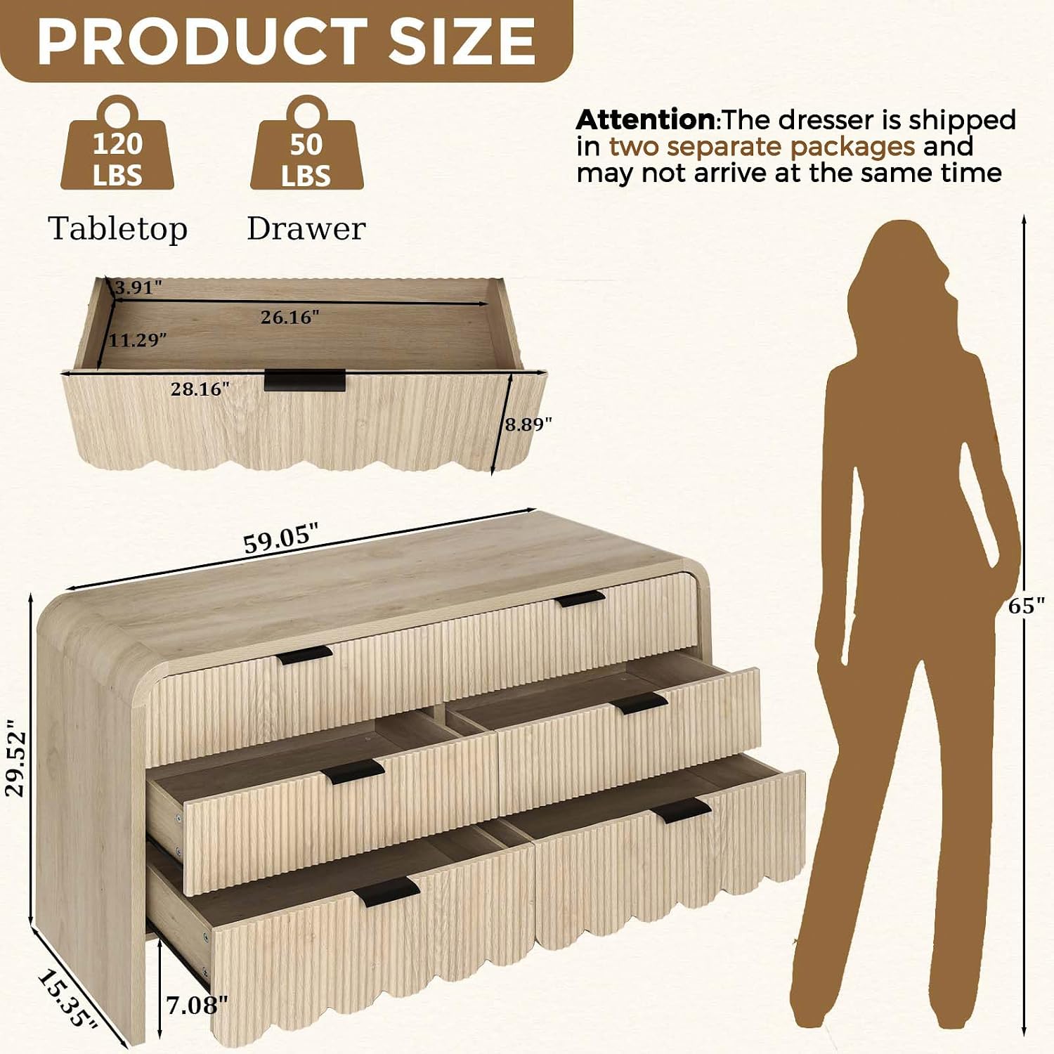 Holzkommode mit 6 Schubladen,  – Baby Nursery Closet Bewertung und Preis