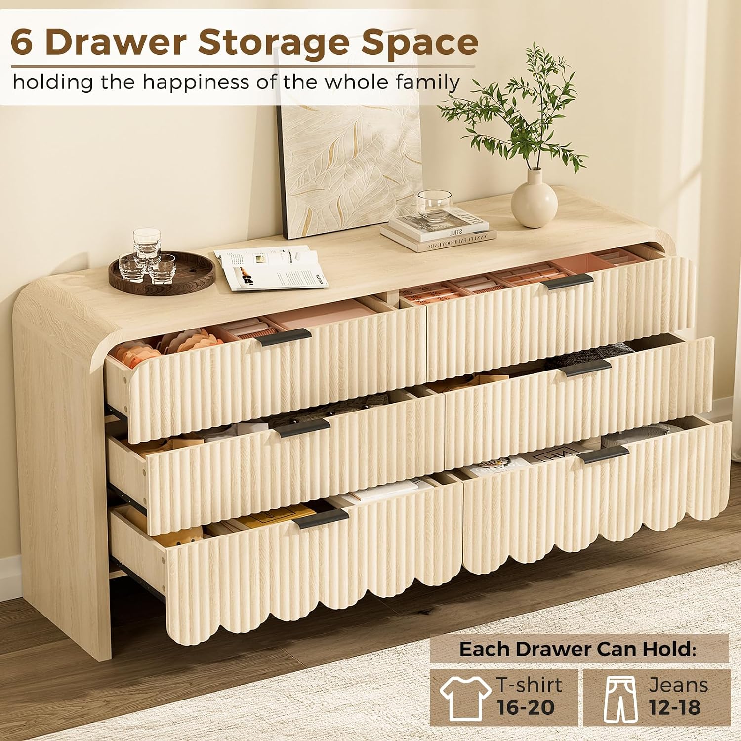 Holzkommode mit 6 Schubladen,  – Baby Nursery Closet Bewertung und Preis