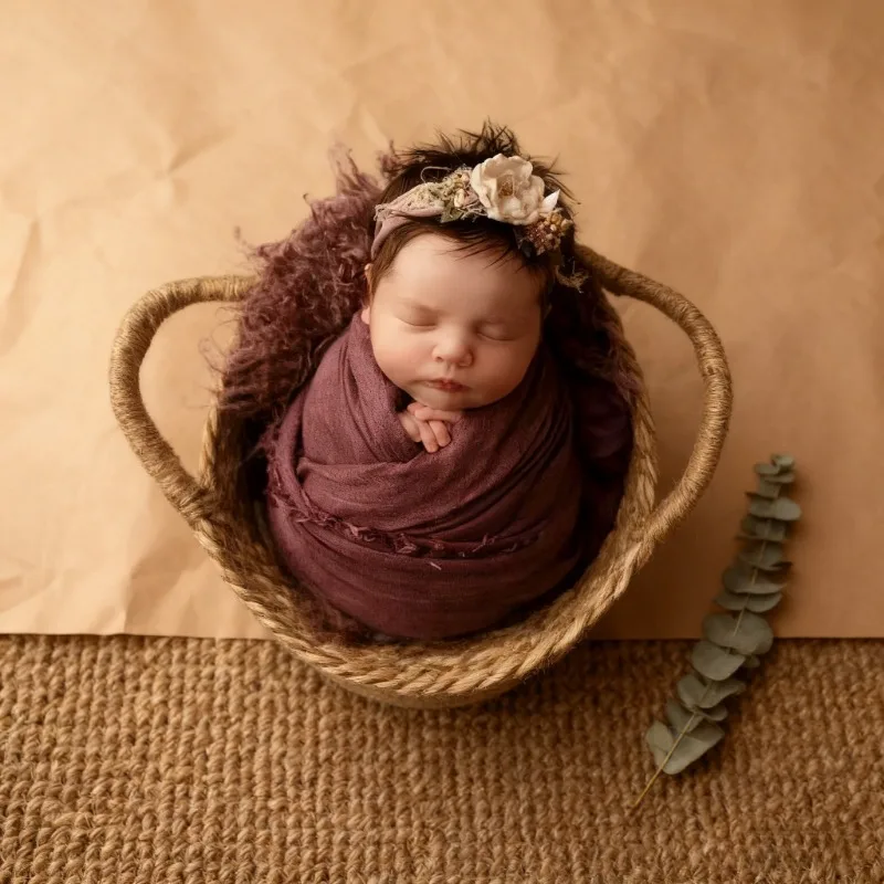 Runder Rattankorb mit Griffen  – Photo Frame Baby Bewertung und Preis