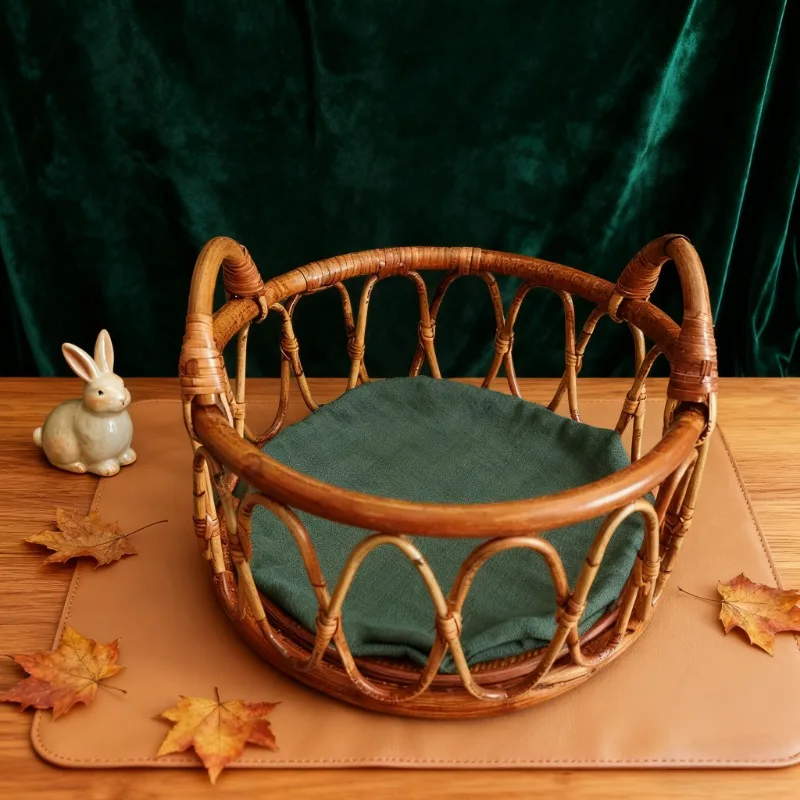 Runder Rattankorb mit Griffen  – Photo Frame Baby Bewertung und Preis