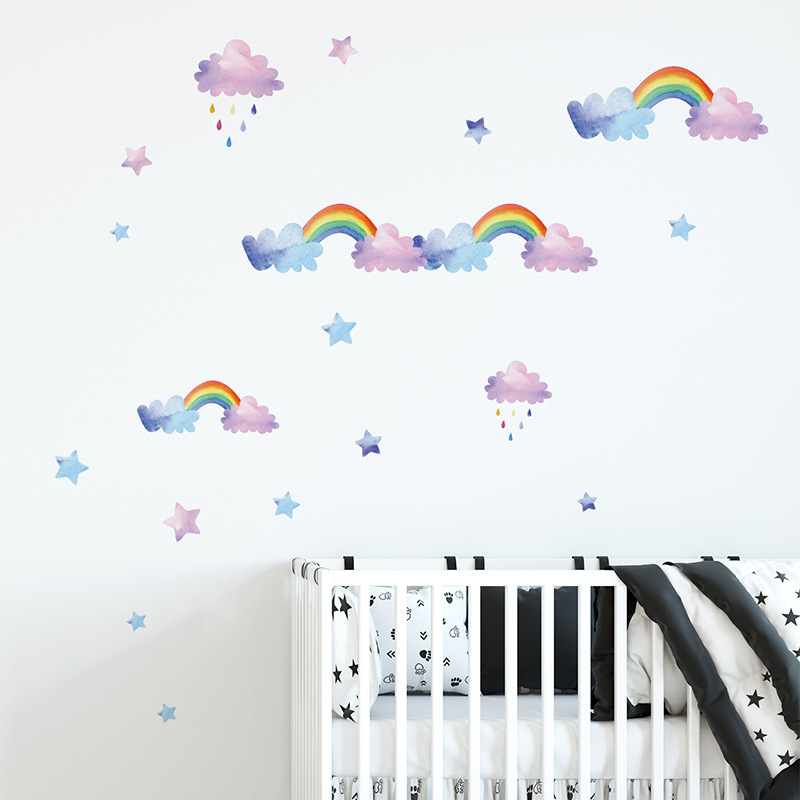 Cartoon-Wolken-Regenbogen-Wand – Baby Nursery Wardrobe Bewertung und Preis