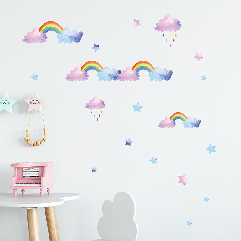 Cartoon-Wolken-Regenbogen-Wand – Baby Nursery Wardrobe Bewertung und Preis