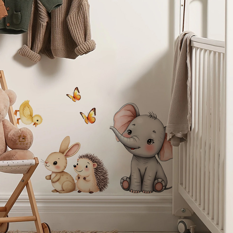 Cartoon-Tier-Wandaufkleber – E – Baby Nursery Wall Art Bewertung und Preis