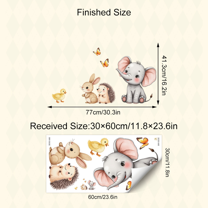 Cartoon-Tier-Wandaufkleber – E – Baby Nursery Wall Art Bewertung und Preis