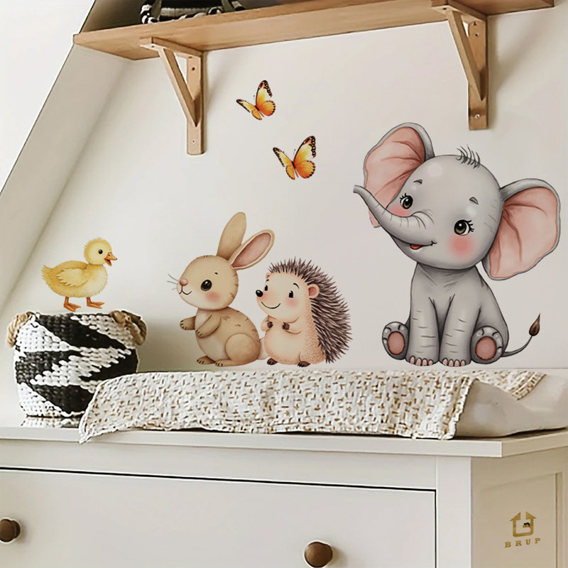 Cartoon-Tier-Wandaufkleber – E – Baby Nursery Wall Art Bewertung und Preis