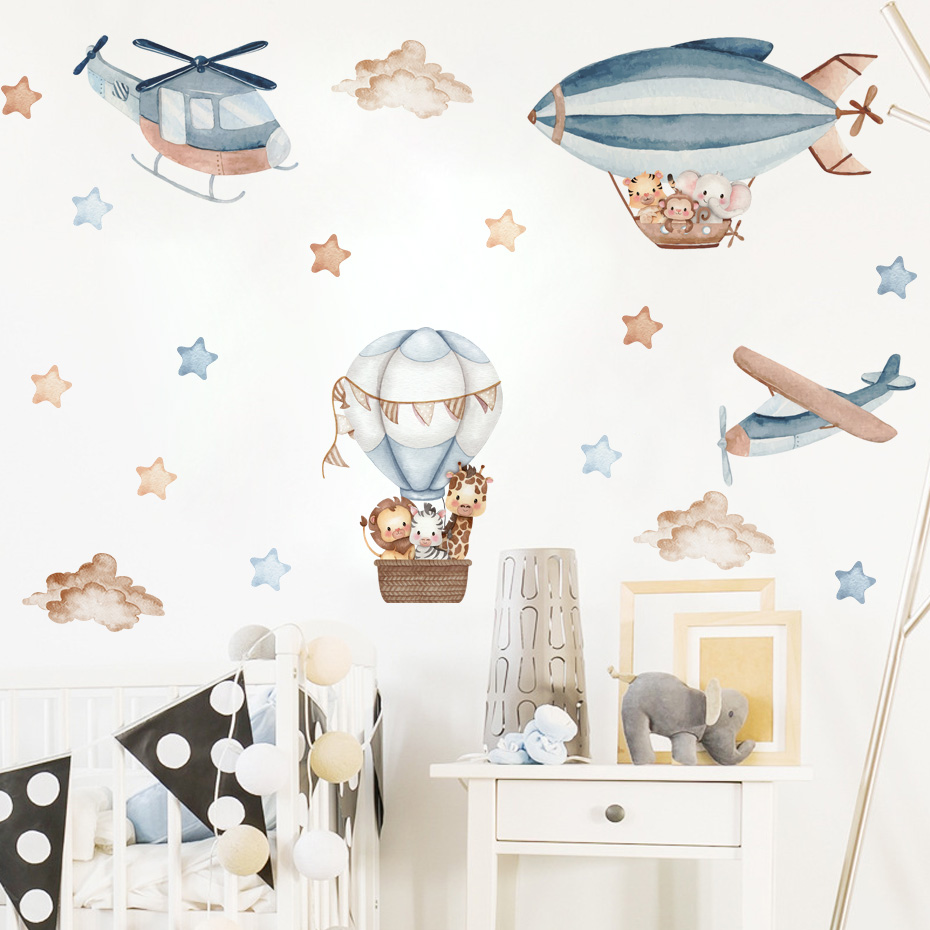 Aquarell Tiere Heißluftballon  – Baby Nursery Products Bewertung und Preis