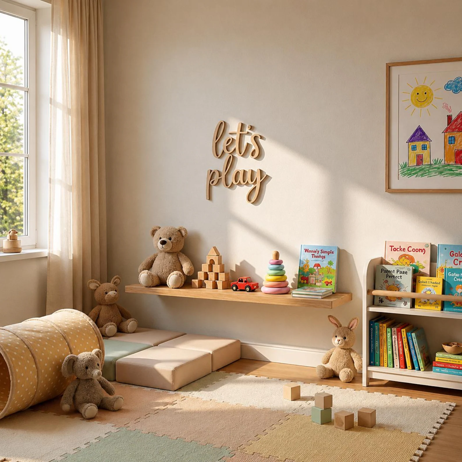 Holzschild 'Let's Play' für di – Baby Nursery Wall Art Bewertung und Preis