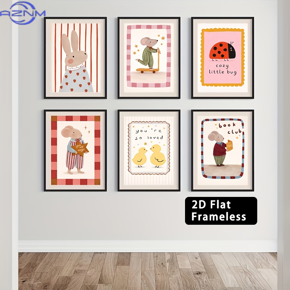 6 Stück rahmenlose, niedliche  – Baby Nursery Wall Art Bewertung und Preis