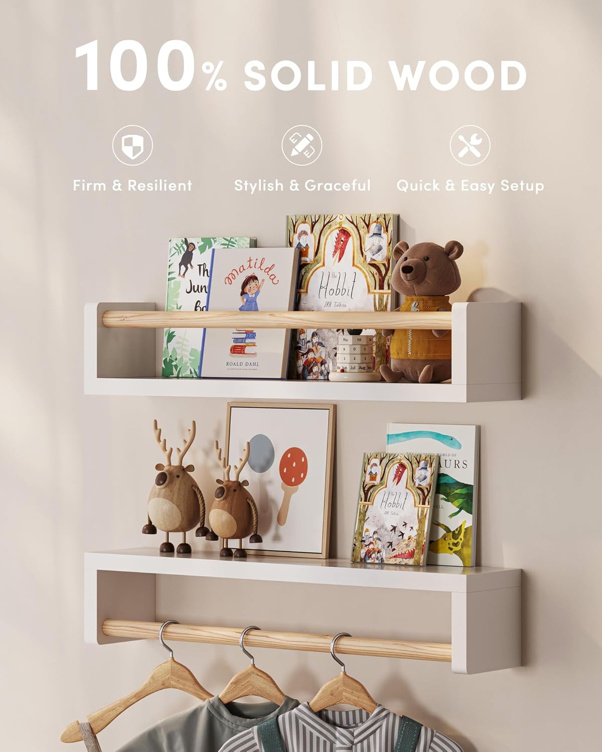 Set aus 3 schwebenden Bücherre – Baby Nursery Shelves Bewertung und Preis