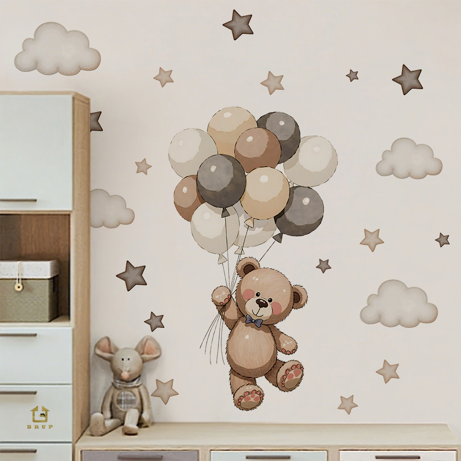 Entzückende Teddybär-Wandaufkl – Baby Nursery Products Bewertung und Preis